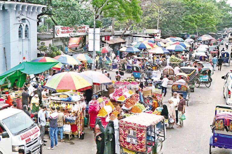 金曜日に撮影された写真では、違法な商店や事業が依然として営業を続けている。