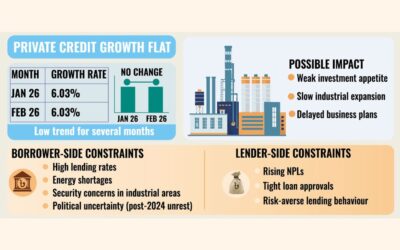 政治体制の移行にもかかわらず、民間信用の伸びは停滞している。