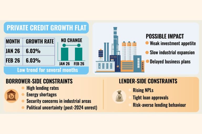 政治体制の移行にもかかわらず、民間信用の伸びは停滞している。