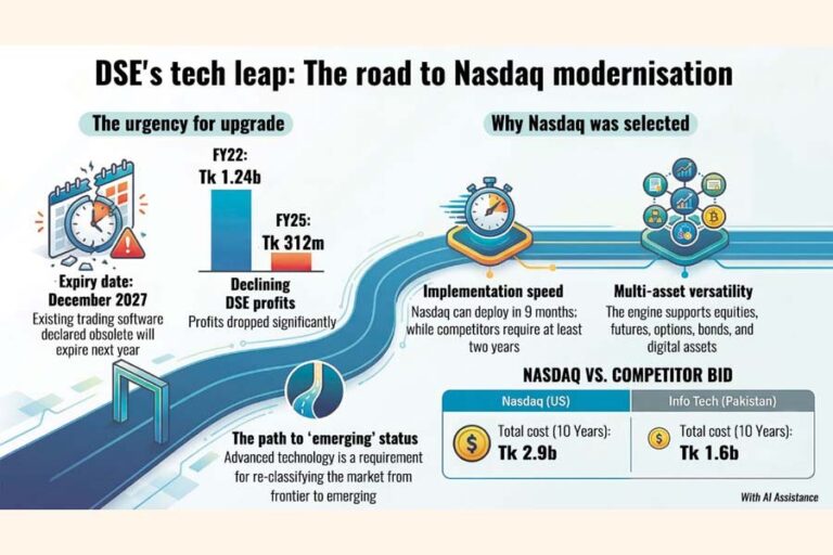 ダッカ証券取引所はナスダックの技術を活用して取引の近代化を図る