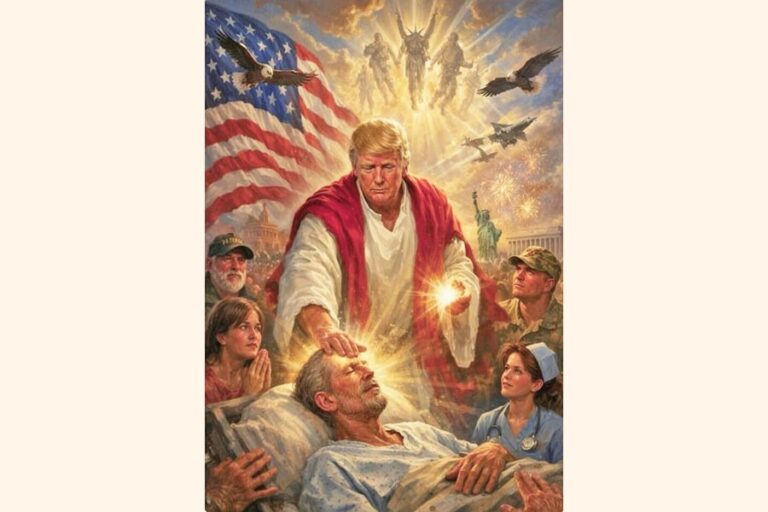 トランプ氏が自身をイエス・キリストのような姿に合成したAI画像を投稿し、物議を醸す