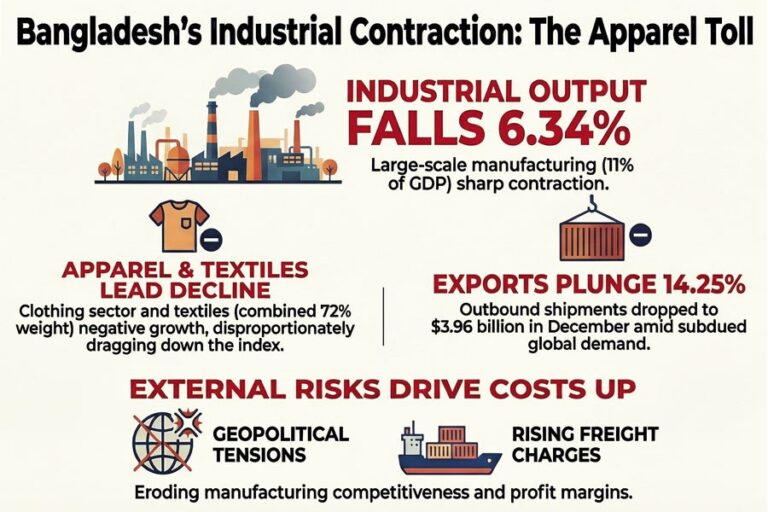 アパレル産業の減速により、LSMは6.34％縮小。