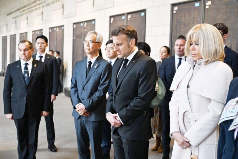 マクロン大統領は日本訪問後、韓国へ向かう。