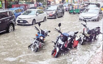 大雨により市内で冠水が発生