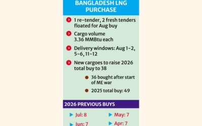 スポットLNG貨物3件が8月に到着予定