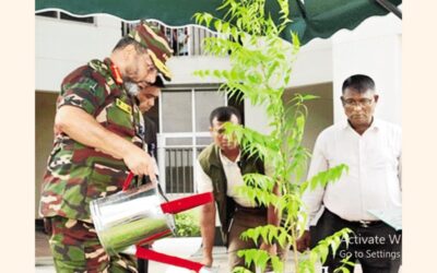 陸軍司令官が植樹式を執り行う