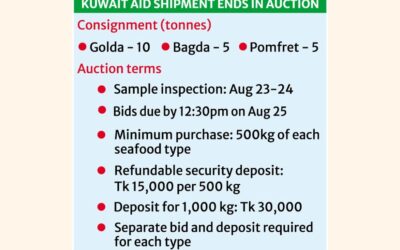 輸送が失敗に終わったため、20トンの海産物が競売にかけられる