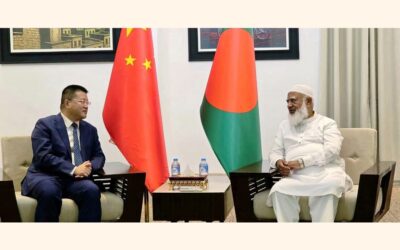 退任する中国の姚文駐バングラデシュ大使が、ジャマート・イスラミ党首と野党指導者に別れの挨拶を述べた。