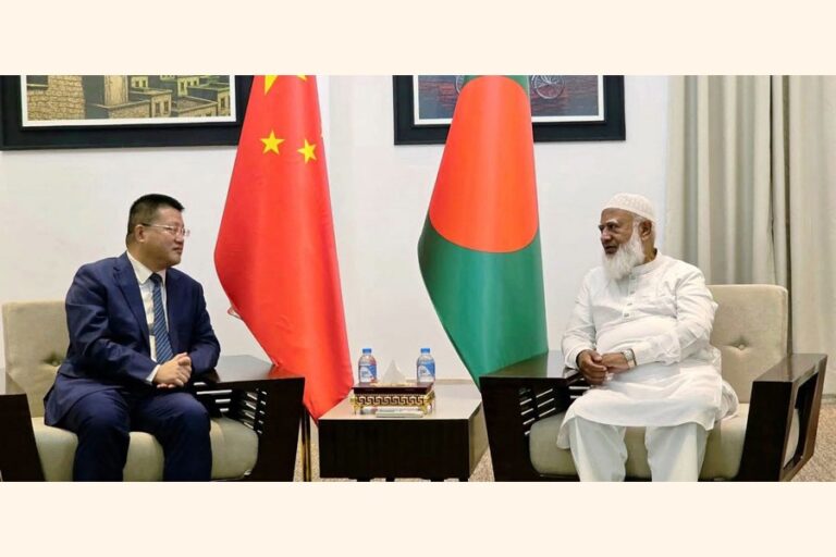 退任する中国の姚文駐バングラデシュ大使が、ジャマート・イスラミ党首と野党指導者に別れの挨拶を述べた。